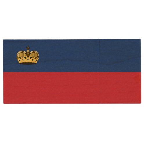 Patriotic Liechtenstein Flag Wood Flash Drive