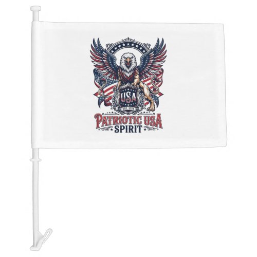 Patriotic Lion Eagle Guardian Animal Hybrid Patrio Car Flag