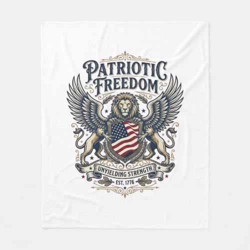 Patriotic Lion Eagle Guardian Animal Hybrid Patrio Fleece Blanket