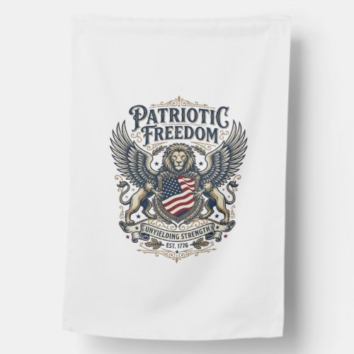 Patriotic Lion Eagle Guardian Animal Hybrid Patrio House Flag