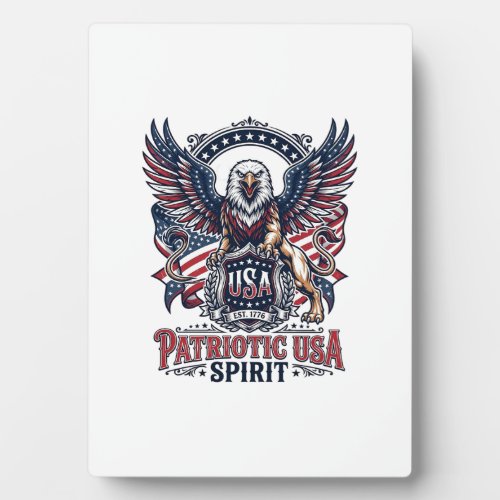 Patriotic Lion Eagle Guardian Animal Hybrid Patrio Plaque