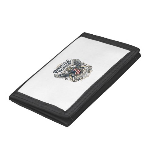 Patriotic Lion Eagle Guardian Animal Hybrid Patrio Trifold Wallet