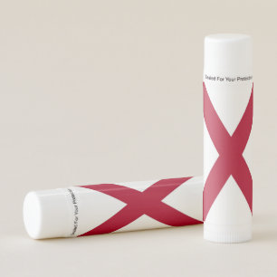 Patriotic Lip Balm with flag of Alabama State, USA