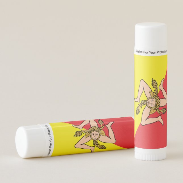 Patriotic Lip Balm with flag of Sicily (Front)