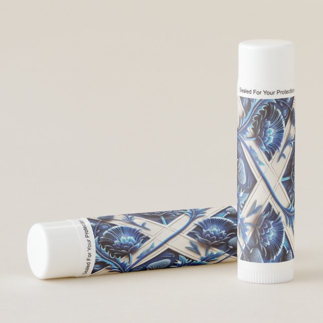 Patriotic Lip Balm with Scottish Thistles design (Front)