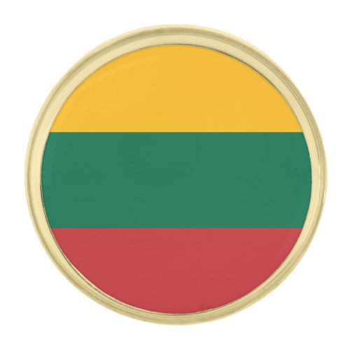 Patriotic Lithuania Flag Gold Finish Lapel Pin