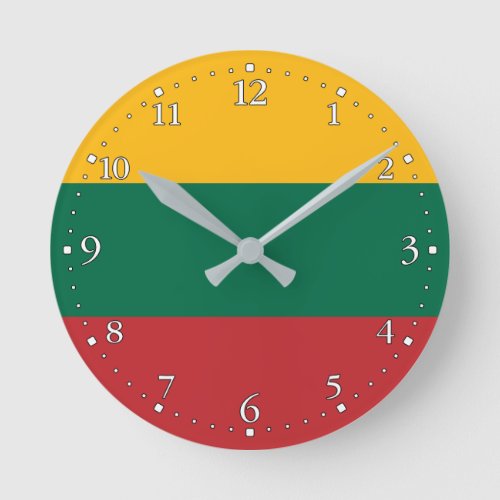 Patriotic Lithuania Flag Round Clock