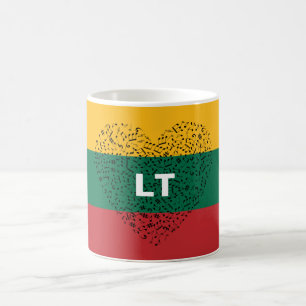 Patriotic Lithuania Flag with a musical heart Coffee Mug