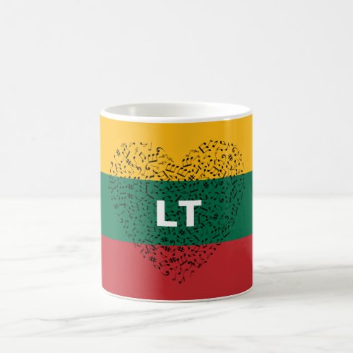 Patriotic Lithuania Flag with a musical heart  Coffee Mug