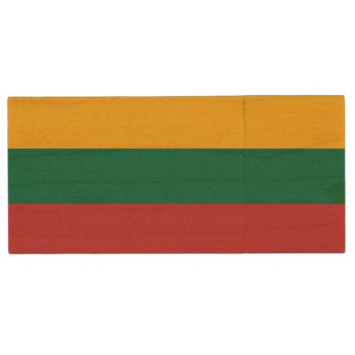 Patriotic Lithuania Flag Wood Flash Drive