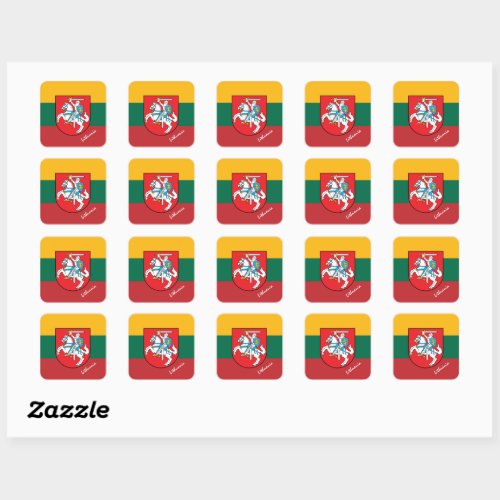 Patriotic Lithuania  Lithuanian flag  sports Square Sticker