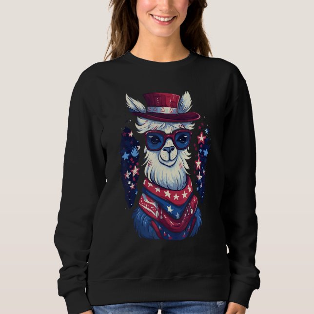 Patriotic Llama 4th Of July Sweatshirt (Front)