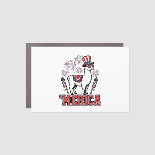 Patriotic Llama Merica Vintage Vector Design_1 Car Magnet