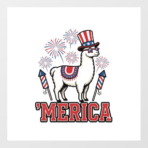 Patriotic Llama Merica Vintage Vector Design_1 Floor Decals