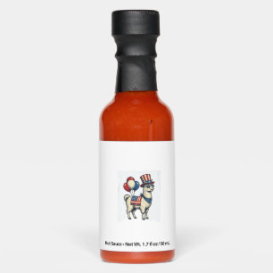Patriotic Llama Vintage Engraving Shirt Design_1 Hot Sauces