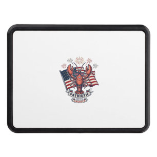 Patriotic Lobster Flag Vintage Engraving T-Shirt_1 Hitch Cover