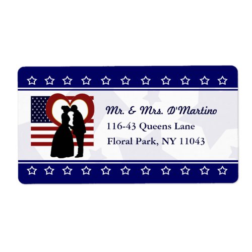 Patriotic Love Flag Heart Custom Shipping Label