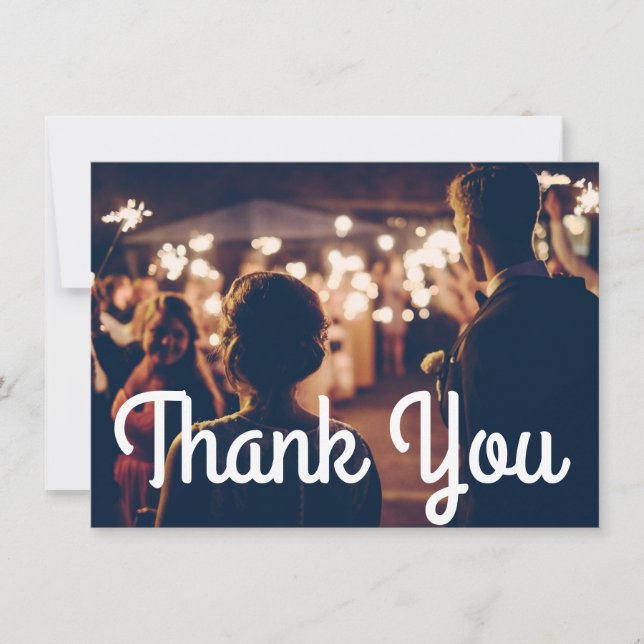 Patriotic Love II Fourth of July Wedding Thank You Card (Front)