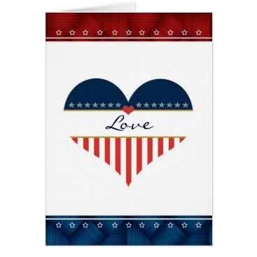 Patriotic Love USA Flag Heart Blank Card Patriotic Love USA Flag Heart Blank Card