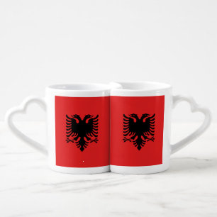 Patriotic lovers mugs with Flag of Albania