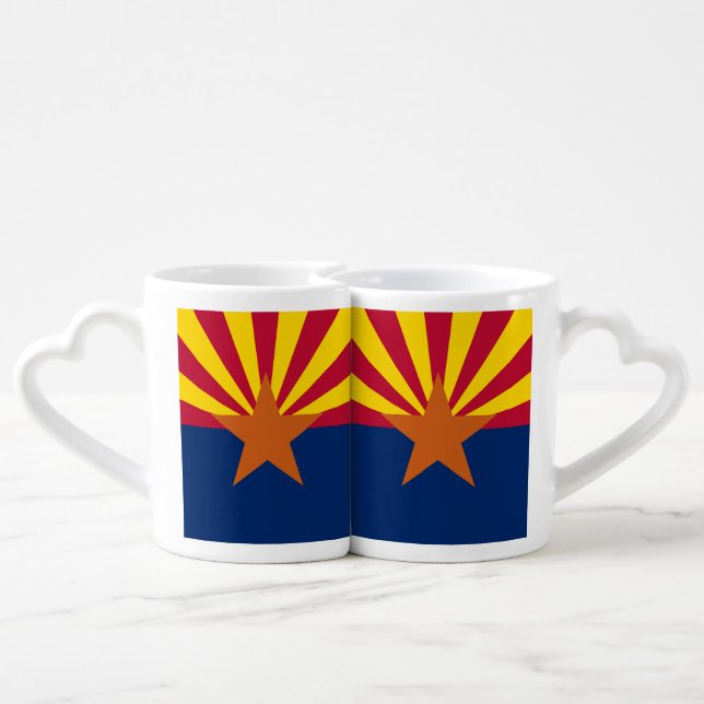 Patriotic lovers mugs with Flag of Arizona (Back Nesting)