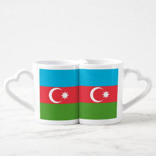 Patriotic lovers mugs with Flag of Azerbaijan