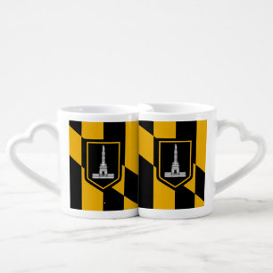 Patriotic lovers mugs with Flag of Baltimore