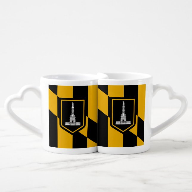 Patriotic lovers mugs with Flag of Baltimore (Front Nesting)