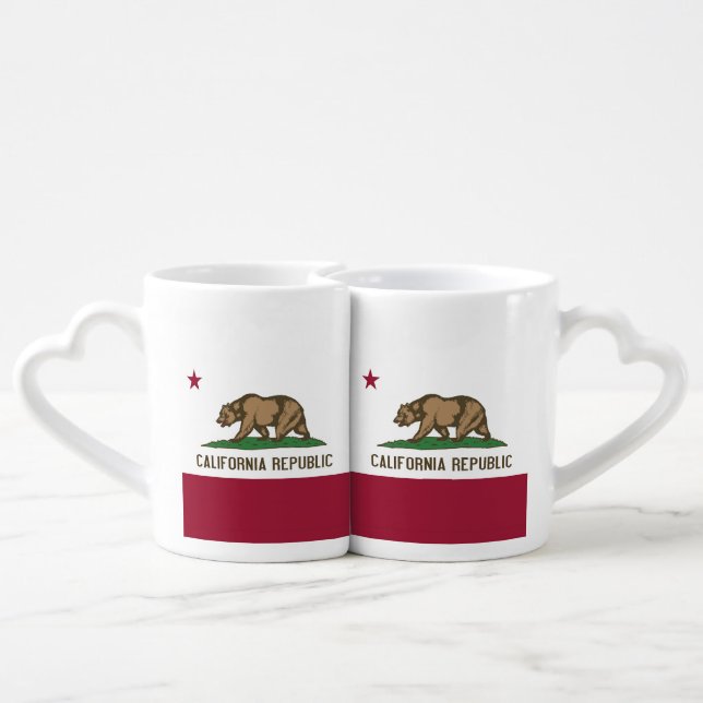 Patriotic lovers mugs with Flag of California (Back Nesting)