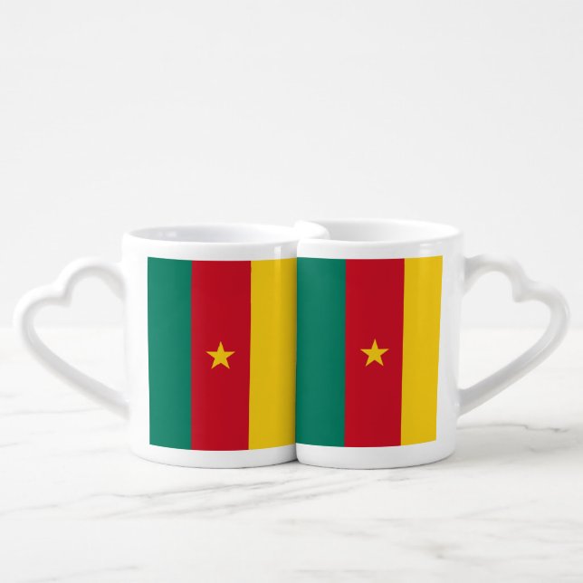 Patriotic lovers mugs with Flag of Cameroon (Front Nesting)