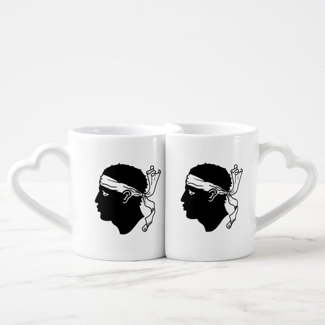 Patriotic lovers mugs with Flag of Corsica (Front Nesting)