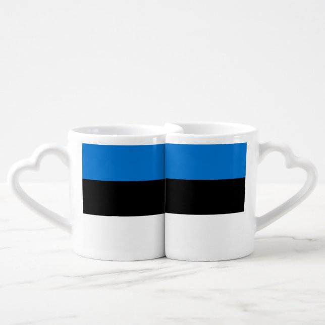 Patriotic lovers mugs with Flag of Estonia (Front Nesting)