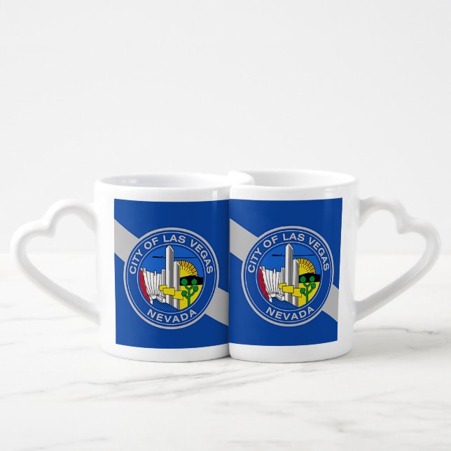 Patriotic lovers mugs with Flag of Las Vegas (Front Nesting)