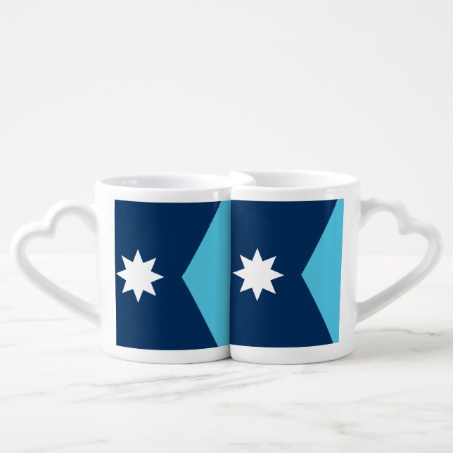 Patriotic lovers mugs with Flag of Minnesota (Front Nesting)