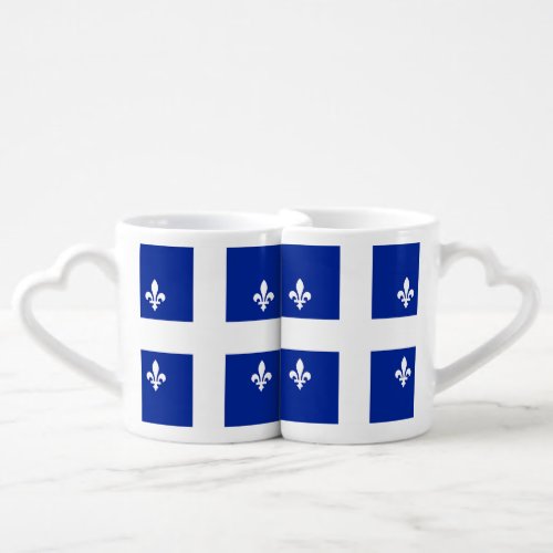 Patriotic lovers mugs with Flag of Quebec