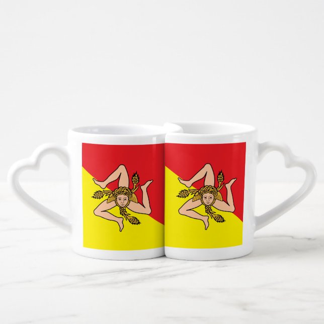 Patriotic lovers mugs with Flag of Sicily (Front Nesting)