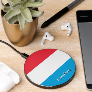 Patriotic Luxembourg Charger, Luxembourg Flag Wireless Charger