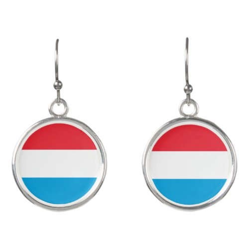 Patriotic Luxembourg Flag Earrings