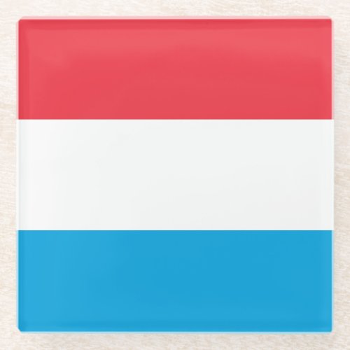 Patriotic Luxembourg Flag Glass Coaster
