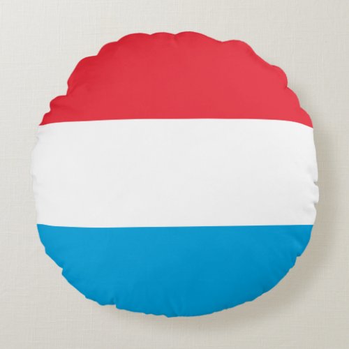 Patriotic Luxembourg Flag Round Pillow