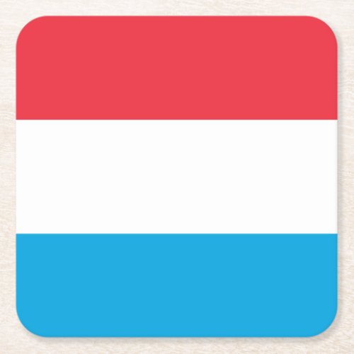 Patriotic Luxembourg Flag Square Paper Coaster