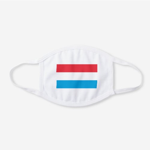 Patriotic Luxembourg Flag White Cotton Face Mask