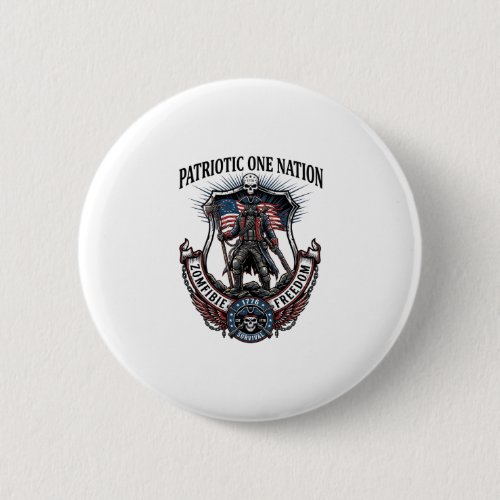 Patriotic Mad Road 1776 Warrior Zombie Apocalypse  Button