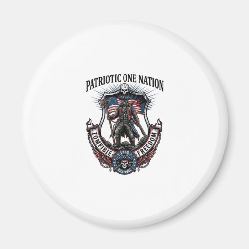 Patriotic Mad Road 1776 Warrior Zombie Apocalypse  Magnet