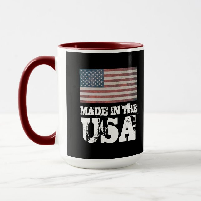 PATRIOTIC MADE IN THE USA COFFEE MUG (Left)