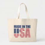 Patriotic Made in the USA Large Tote Bag