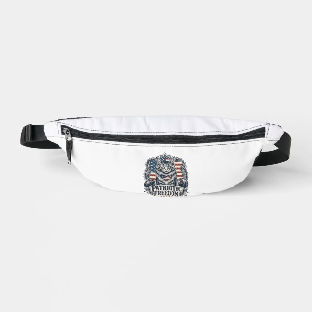 Patriotic Maine Coon Cat Fanny Pack (Front)