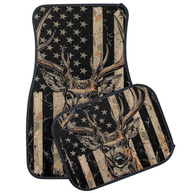 Patriotic Majesty: Deer of the Heartland  Car Floor Mat (Set)