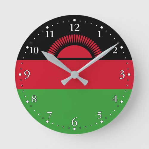 Patriotic Malawi Flag Round Clock