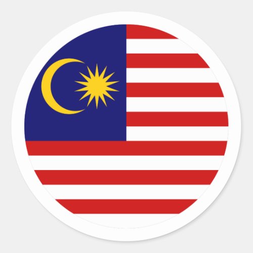 Patriotic Malaysia Flag Classic Round Sticker